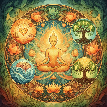 آیورودا و شادی: نقش فضایل اخلاقی در سلامت روان