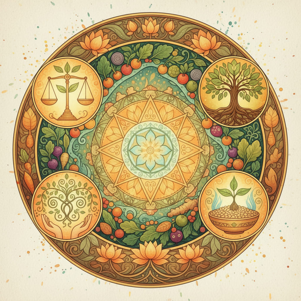 گیاه‌خواری و آیورودا: تغذیه‌ای متعادل برای سلامت جسم و ذهن