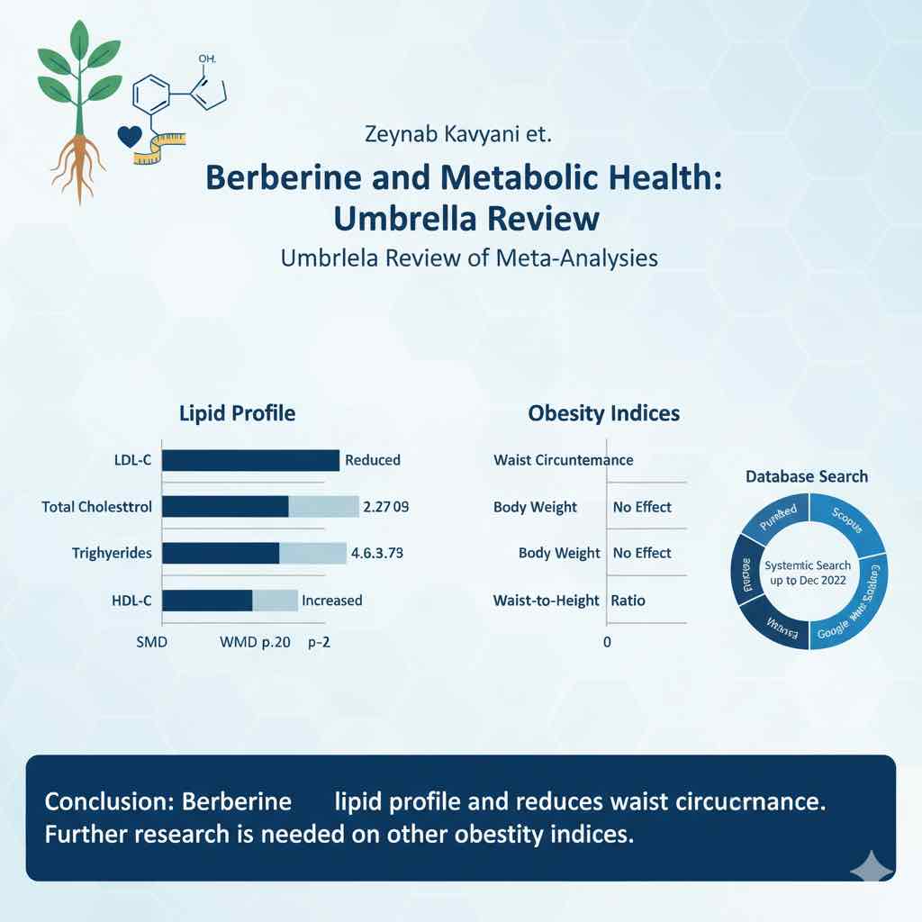 The effect of berberine supplementation on lipid profile and obesity indices: An umbrella review of meta-analysis
